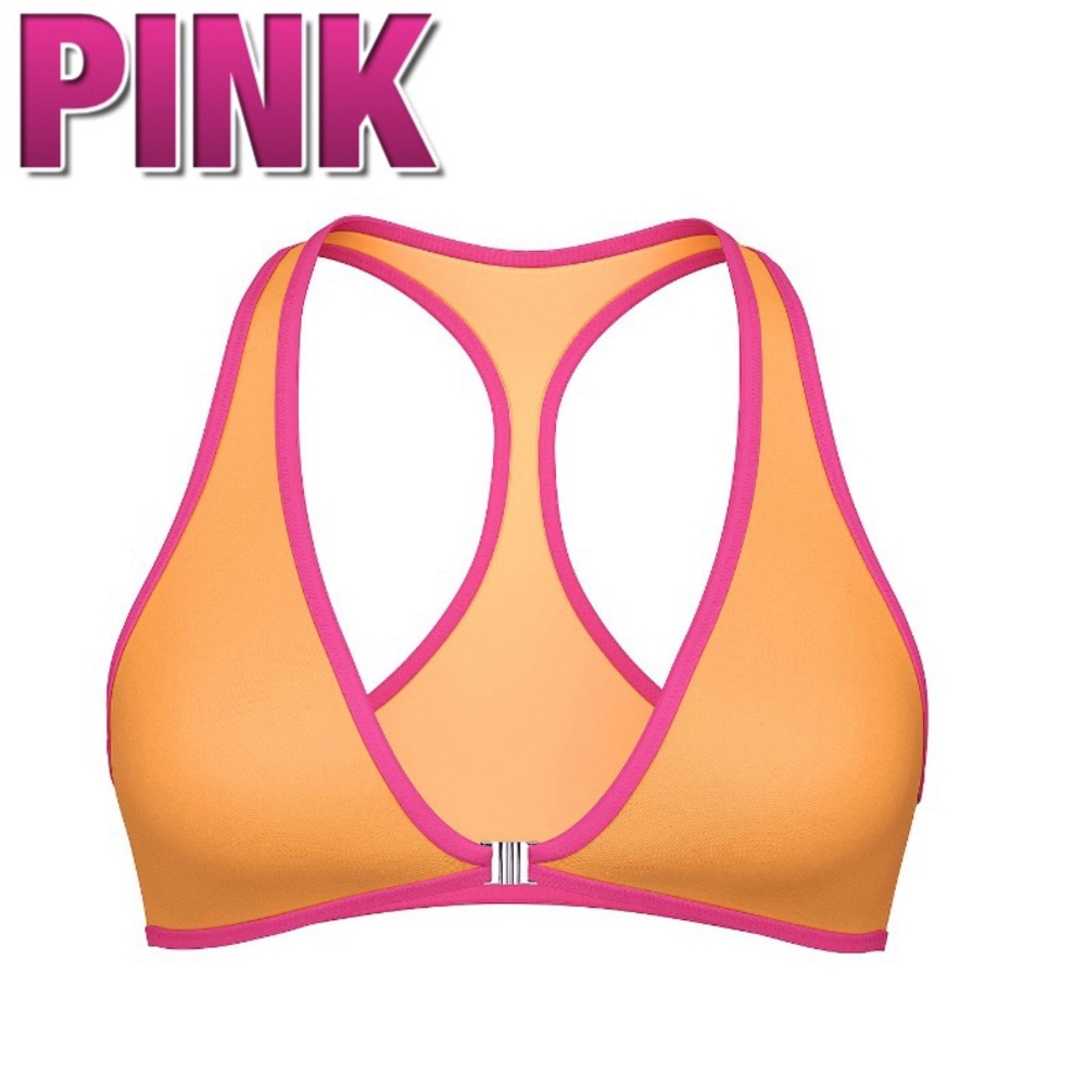 Victoria Secret PINK Swim Plunge Racerback Bikini Top NWT M